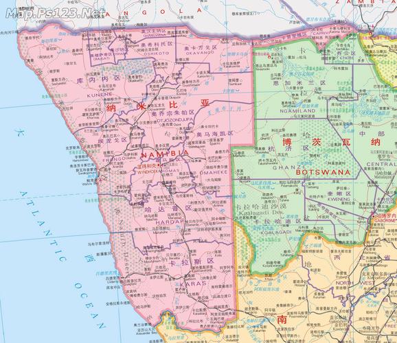 纳米比亚地图中文版