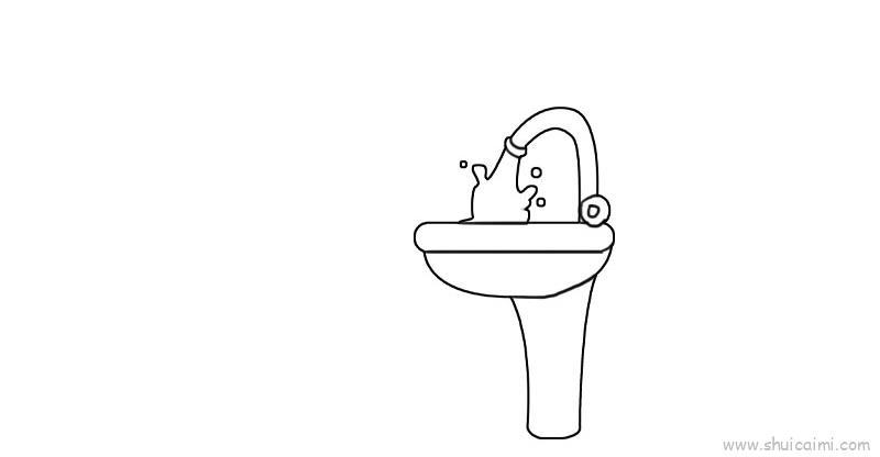 洗手儿童画怎么画 洗手简笔画图片 - 水彩迷