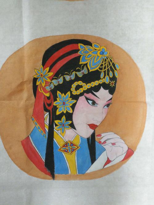 高红专工笔京剧脸谱人物画