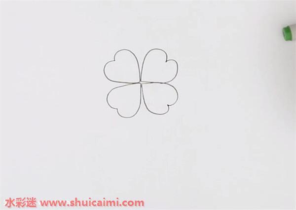 四叶草怎么画四叶草简笔画简单好看带颜色