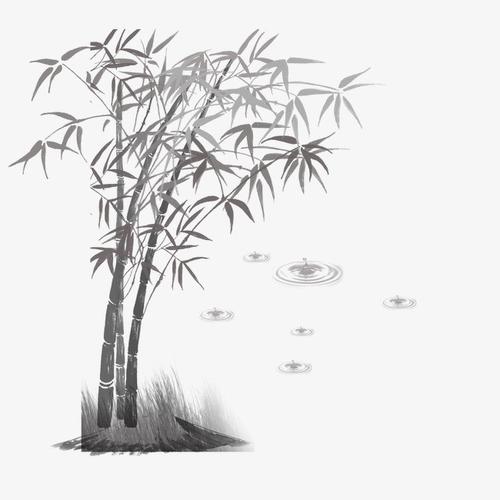 竹子 水墨 字画
