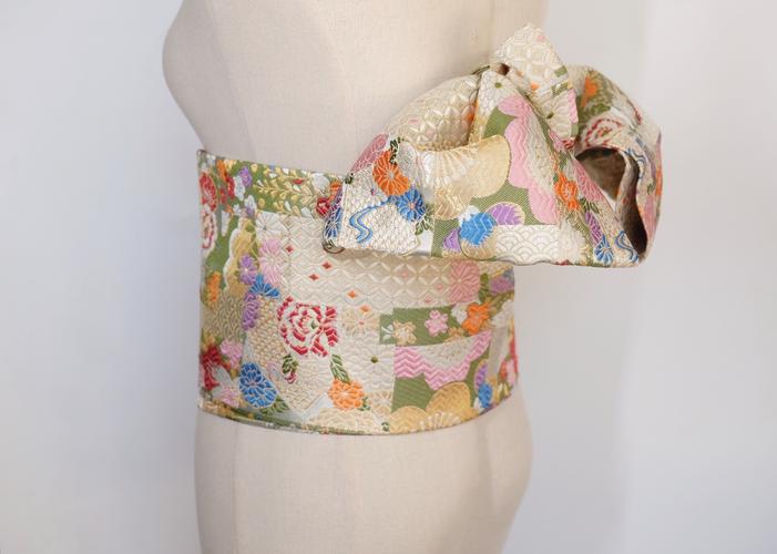 高级提花 日本和服浴衣配件 高级定型蝴蝶结腰封 腰带 现货