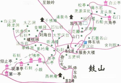 福州鼓山导游图福州鼓山地图福州鼓山路线图风景网