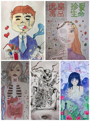 正文 广西华侨学校留学生的参赛作品围绕"健康人生,绿色生活"的禁毒