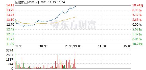 金瑞矿业12月23日盘中涨停