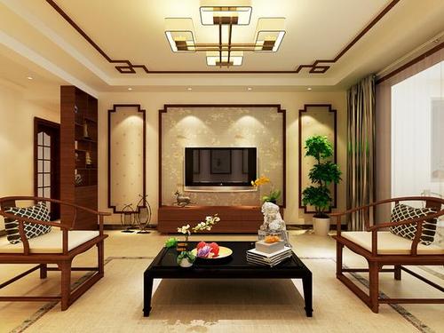 济南阳光舜城南山苑中式风格四居室装修效果图_226平米28万装修设计