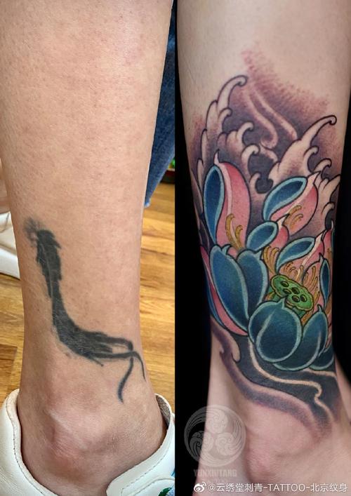 荷花纹身##遮盖纹身##遮改纹身##修复纹身