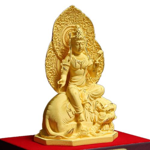 宝相堂绒沙金普贤菩萨佛像摆件 生肖属龙蛇本命佛守护神