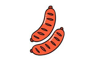            营养丰富的香肠简笔画