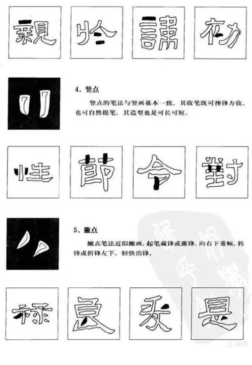 隶书基本笔画入门