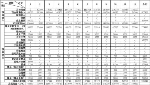 现金流量计划表