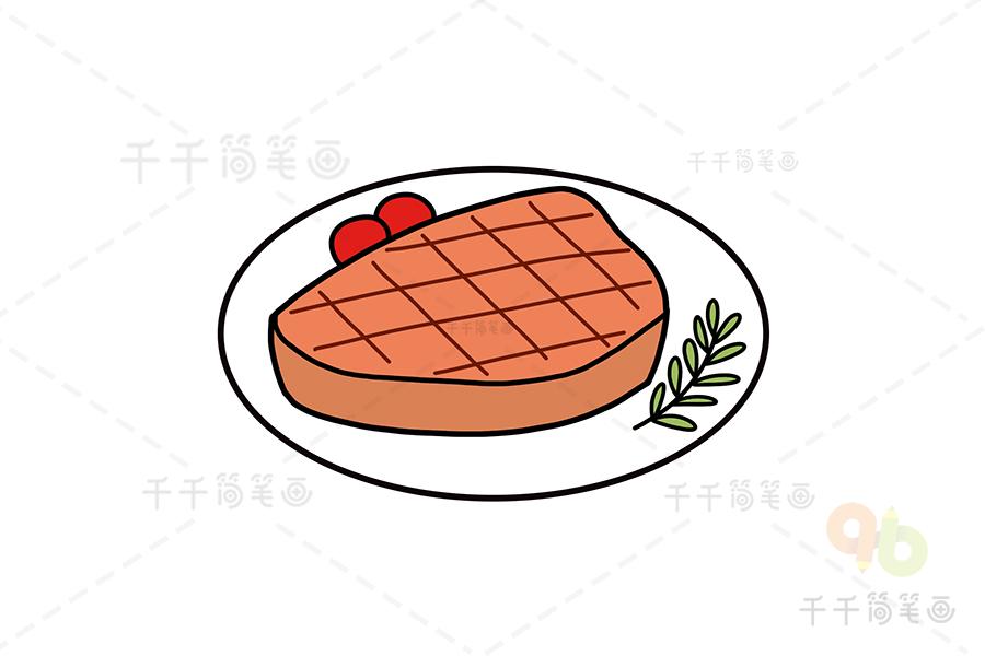 牛排简笔画教程