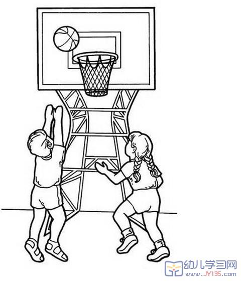 人物简笔画图片大全 人物简笔画 打篮球运动