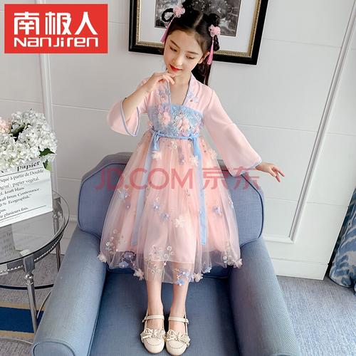南极人旗舰官方店女童春秋款汉服连衣裙女孩中大童儿童装洋气网红6