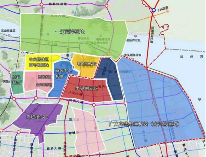 板块分布示意图其中,四号路板块已进入成熟期,一江两岸建设又提升了