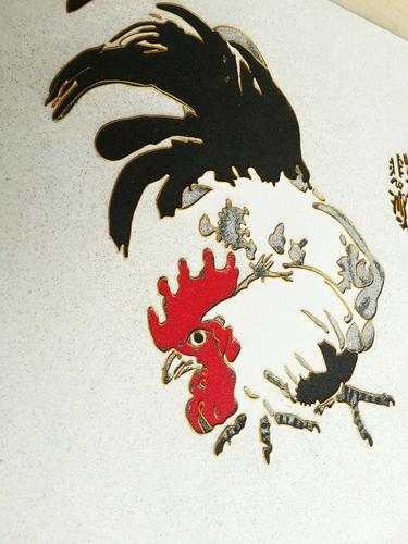 掐丝珐琅画《鸡》