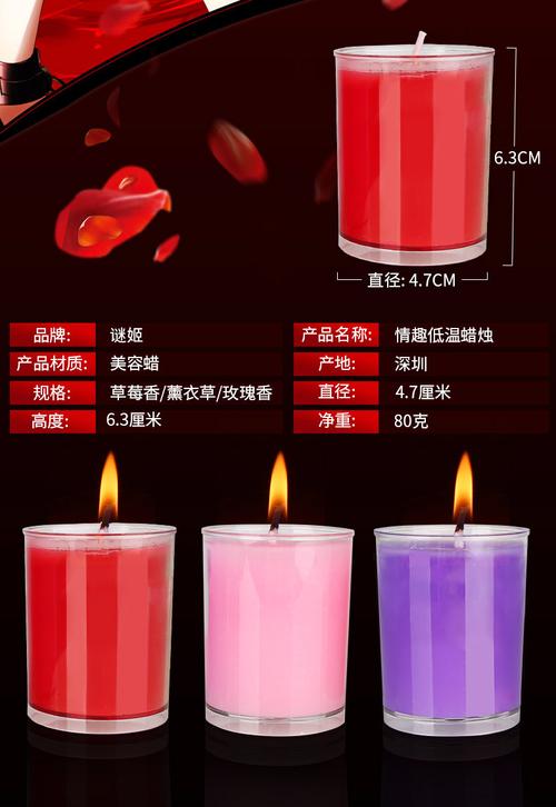 谜姬情趣蜡烛情趣性用品夫妻房事低温蜡烛sm另类玩具低温蜡烛玫瑰香