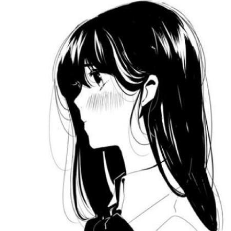 2020手绘黑白漫画情侣头像一男一女分开