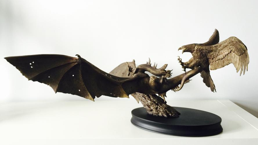 现货sideshow 魔戒 指环王 戒灵龙 大战 神鹰 龙鹰大战 ex 仿铜_快乐