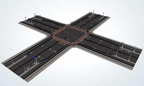双向四车道道路模型