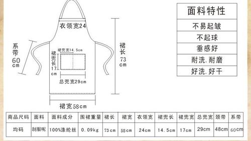 围裙尺寸
