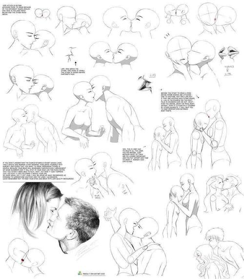 接吻绘画素材参考