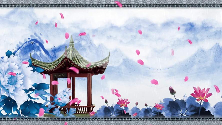 牡丹亭古典水墨背景视频2