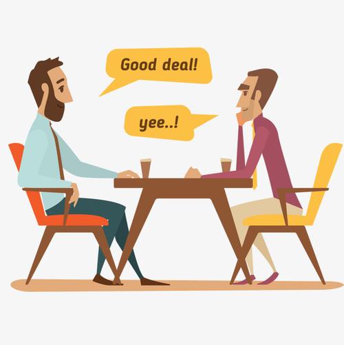 卡通手绘风格情侣聊天场景设计元素