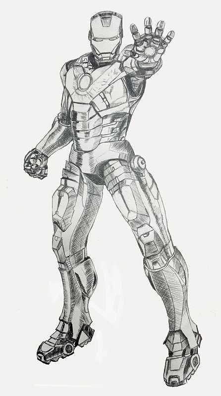 马克1钢铁侠简笔画