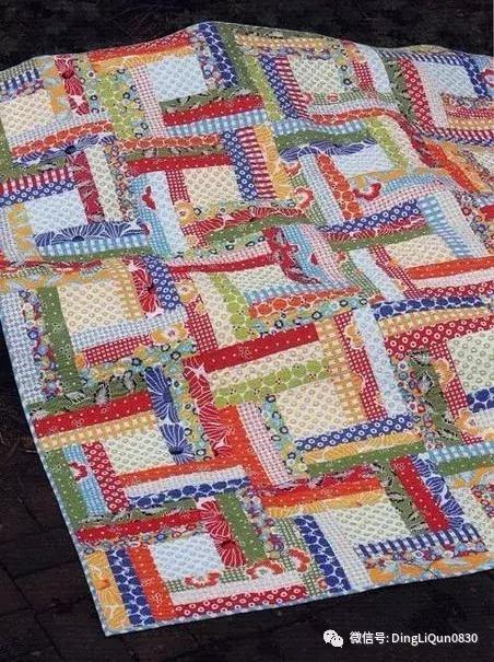 「拼布作品」简单的条纹被子,你也能制作的!_布条