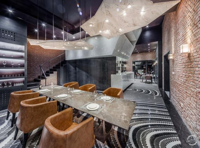 餐厅空间的限定01用水平实体限定空间   底面对空间的限定   用地毯