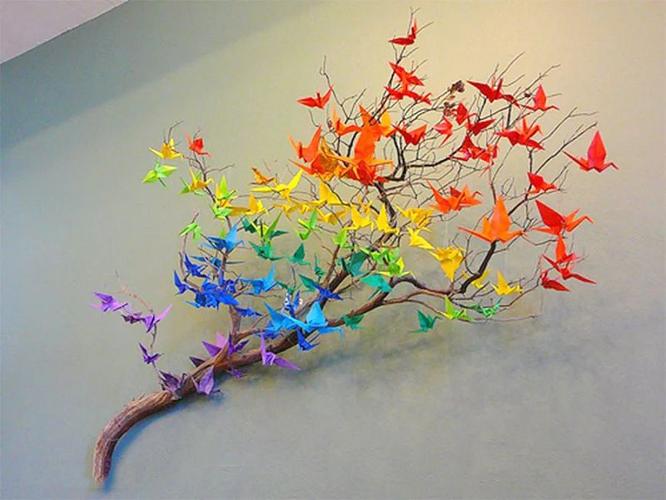 树叶,树轮,树枝创意绘画新方法