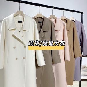 anna魔鬼大衣气质双面呢外套秋冬新款毛呢大衣女中长款安娜家