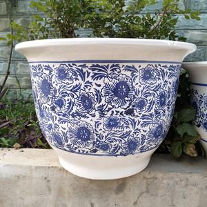 特大种树花盆陶瓷大花盆落地超大果树花盆室内外客厅青花瓷盆