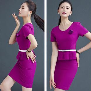 夏季职业装女装短袖套裙美容院服装ol工装美容师工作服高端销售