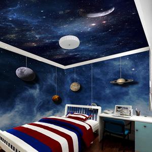 3d宇宙星空壁纸酒吧包厢儿童房背景墙纸吊顶天花ktv网吧壁画墙布