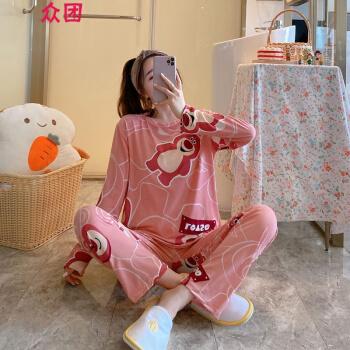 畅印新款睡衣女春秋长袖套装学生甜美宽松休闲韩版可外穿女士家居服jc