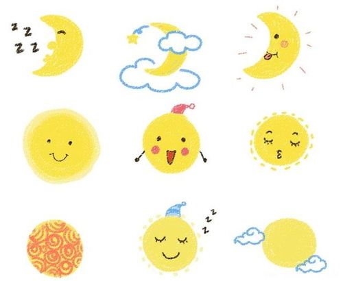 月亮简笔画图片大全带颜色可爱