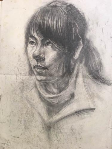手绘人物头像 素描写生