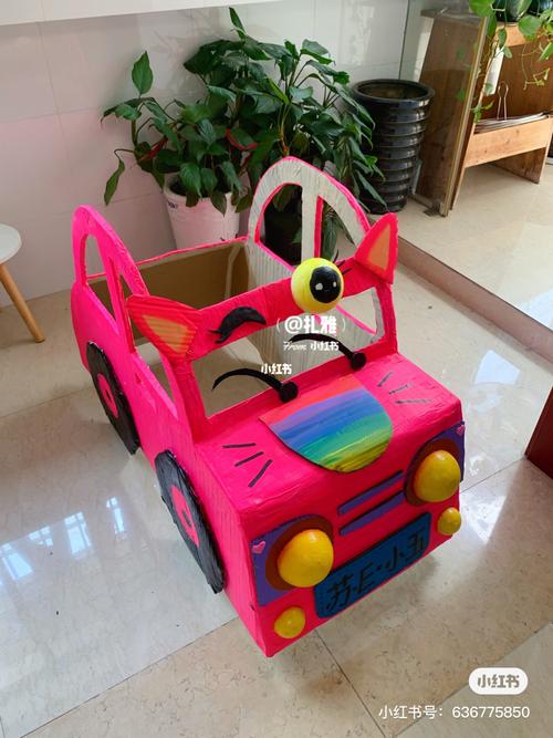 幼儿园手工纸箱汽车_幼儿园_手工制作_亲子手工_教育