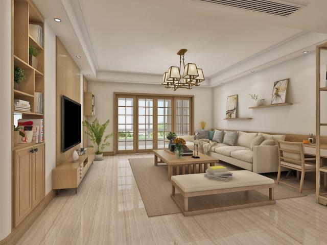 整个空间色调统一,白色与原木色的搭配简单干净.