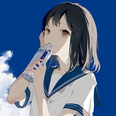女生头像兔子蓝色头像图片