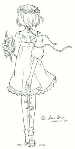 女生 动漫 背影