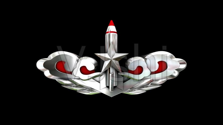 【4k】火箭军标志循环01_3840x2160_高清视频素材下载(编号:4634042)