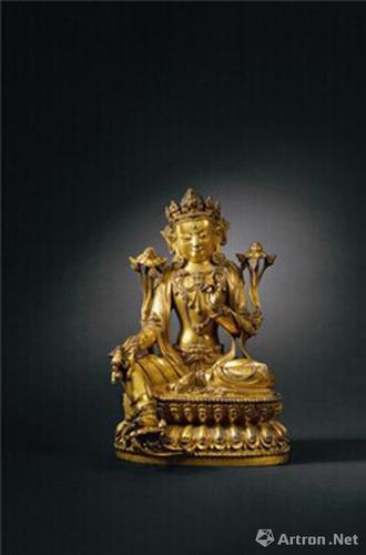 明永乐 铜鎏金观音菩萨像