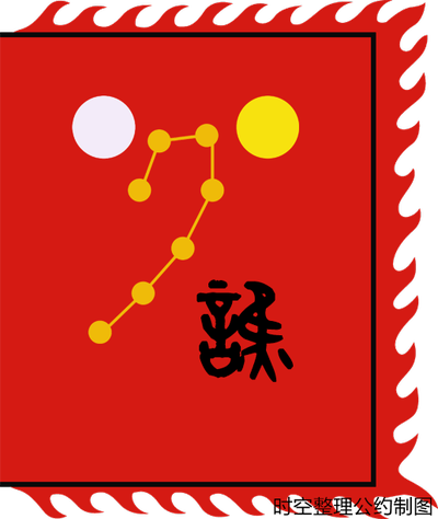 图例一:日月星辰旗,附姓氏. 星用七星表示.