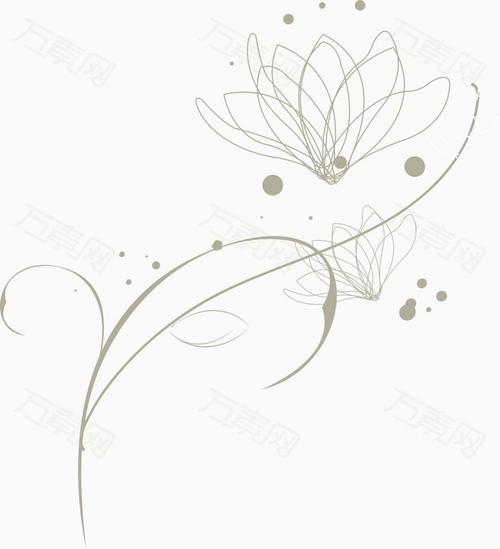 线条花朵_卡通手绘_2004*2200px_编号194000_png格式_万素网