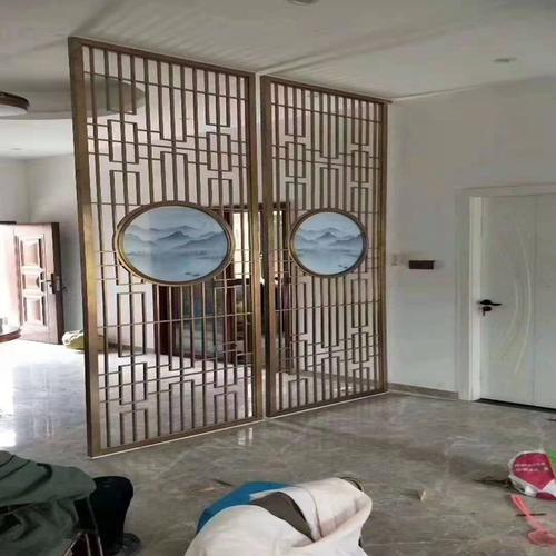 新品不锈钢屏风隔断背景墙镂空铝板浮雕刻花格栅