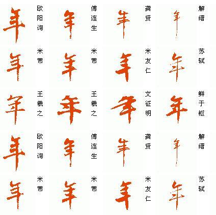 年字行书怎么写