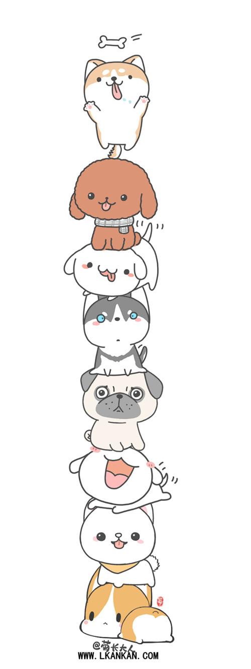 元旦绘画中狗简笔画